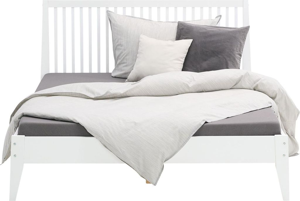 Homestyle4u Holzbett 140x200 Bettgestell weiß Bett Produktbild 