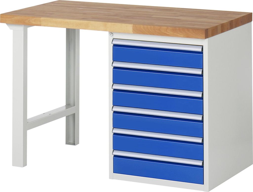 Rau Werkbank Modell 7516, B 1250 x T 700 x H 840mm