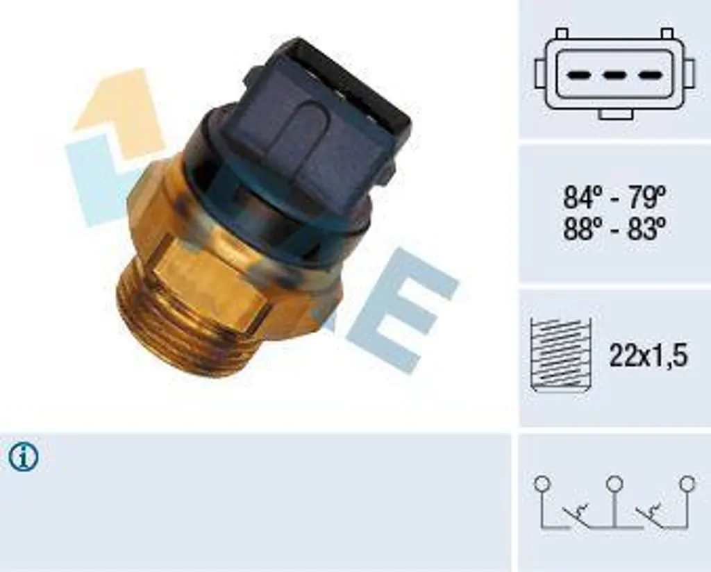 Interruttore Termico FAE 37940 per Peugeot 206 307 Citroen OE 96085909