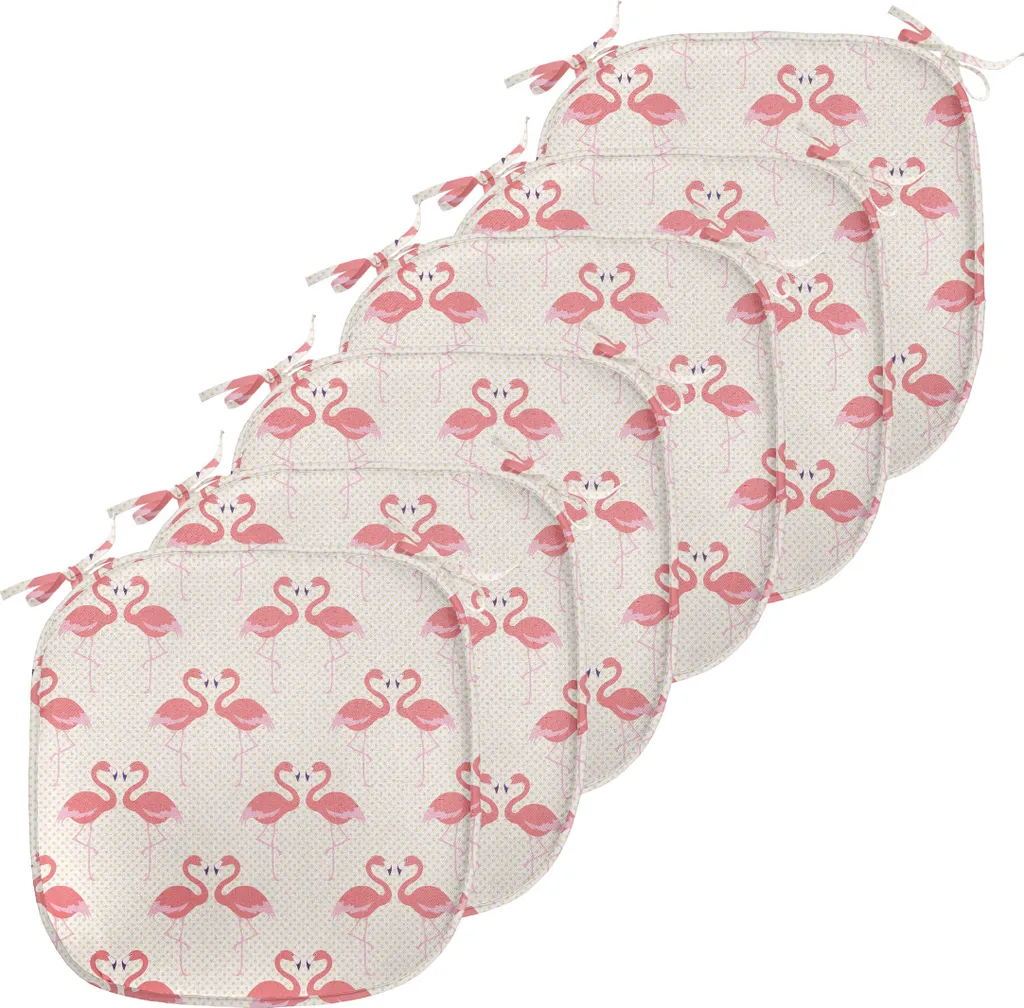 ABAKUHAUS Flamingo Coussin de Chaise Lot de 6, 40x40 cm, Beige Foncé