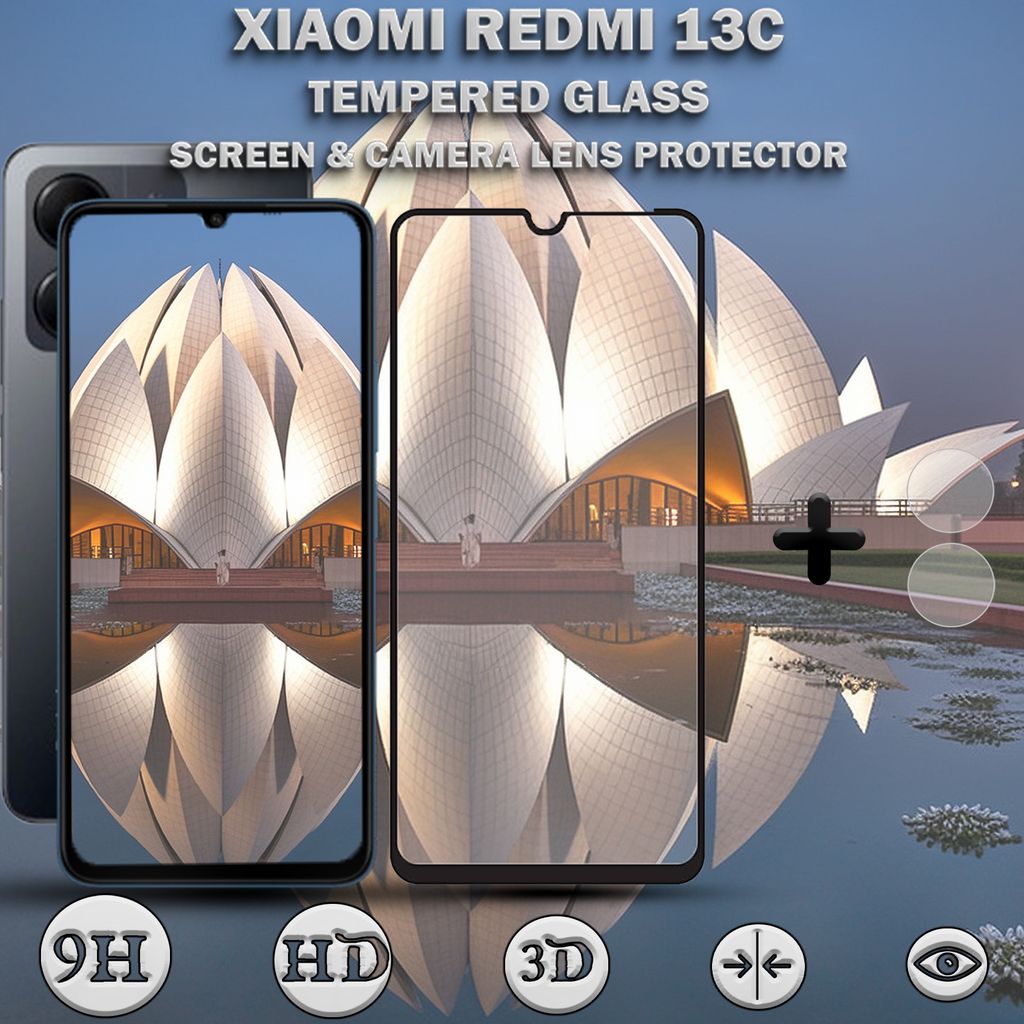 Xiaomi Redmi 13C Displayschutzfolie und Objektivschutz aus Produktbild 