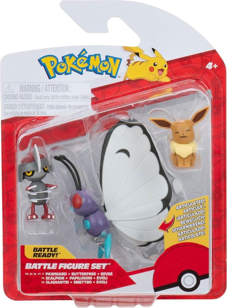 Pokémon figurky - Eevee, Pawniard, Butterfree