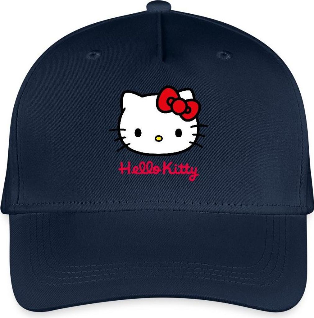 Spreadshirt Hello Kitty Klassisch Mit Schriftzug Kinder Bio Basecap, One size, Navy