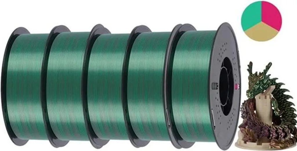 Filament Impression 3D Créative Décoration Soie Or Vert Rose 1.75mm