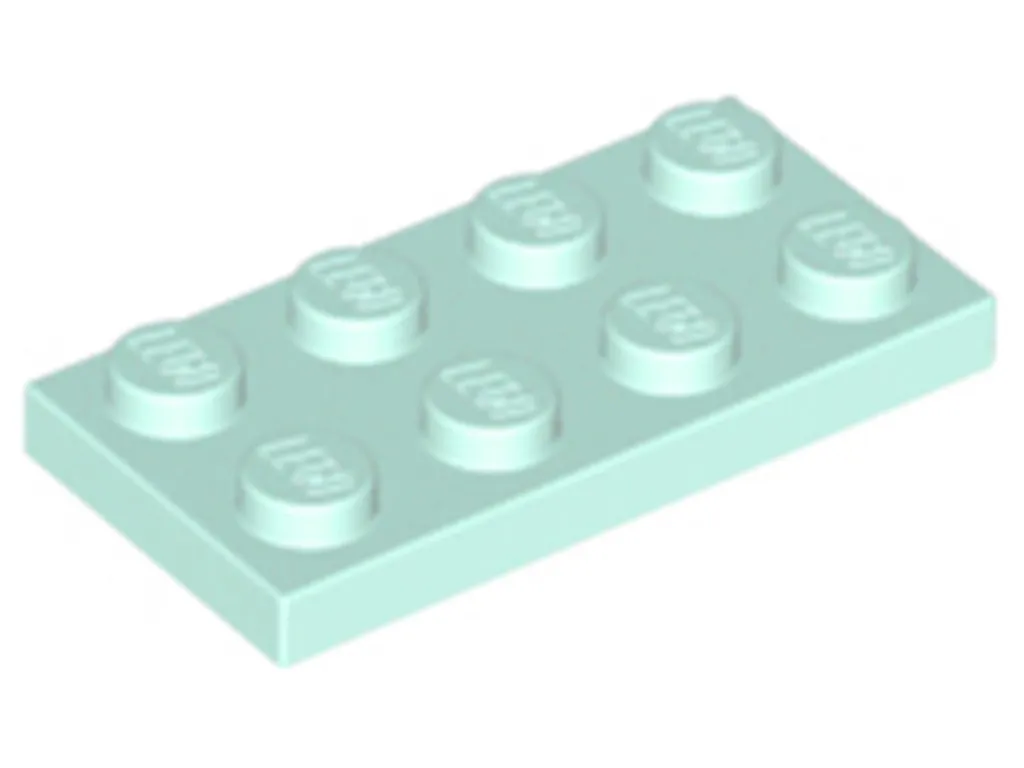 Lego 3020 Plaques 2x4 Aqua Clair - Lot de 100 Pièces de Construction