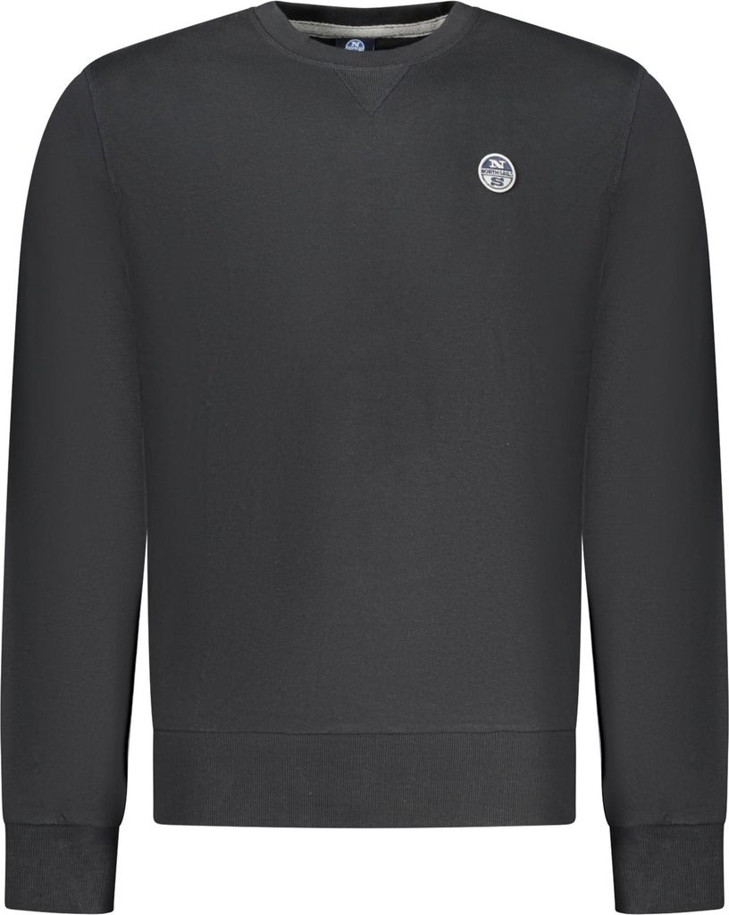 Stylisches schwarzes Herren-Sweatshirt mit Applikation und Rundhals