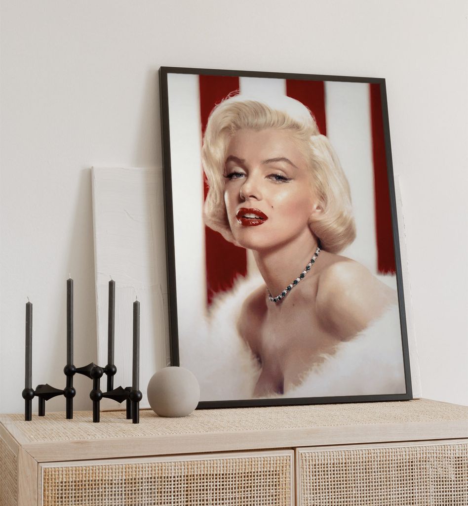 Poster Marilyn Monroe 1953, groesse_poster:30x40 cm, groesse_rahmen:birke 30x40 cm