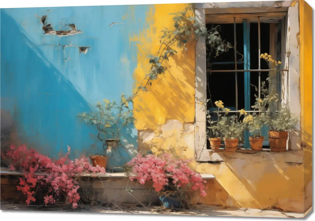 Offerta Quadro 100x70 Via Soleggiata - Stampa su Tela Alta Resa