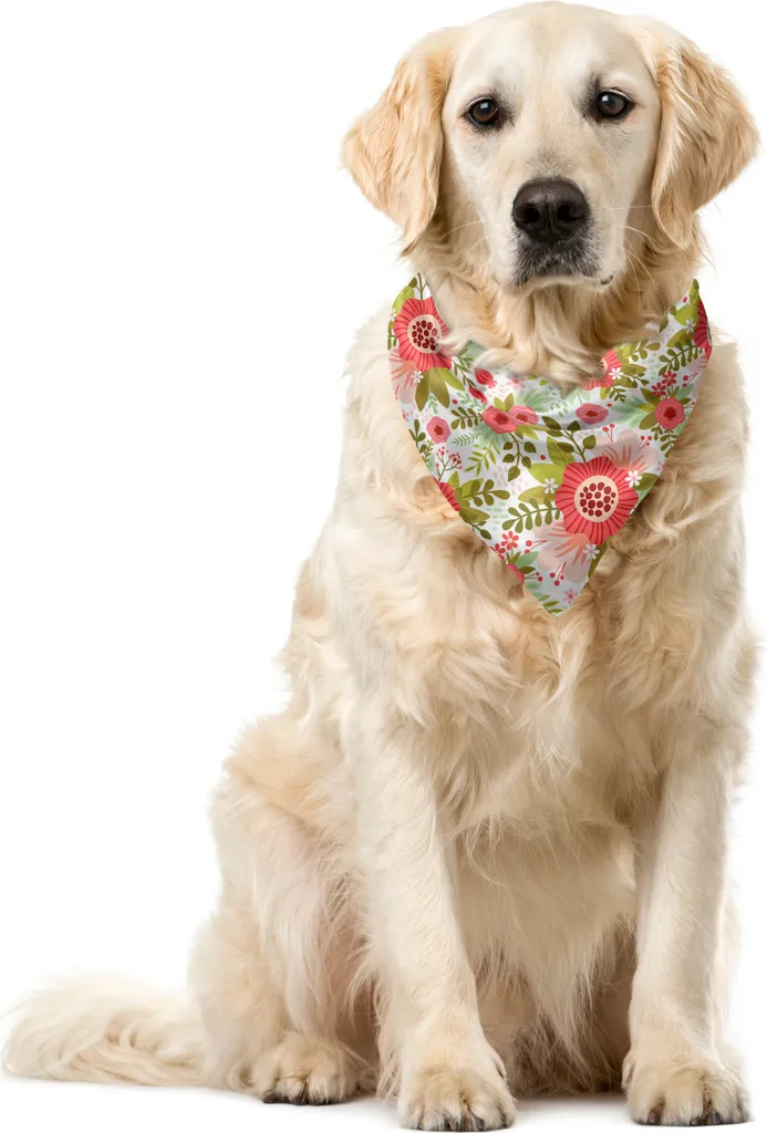 ABAKUHAUS Bandana per animali domestici con fiori, Pastel Spring Flower, 40x40 cm, multicolore