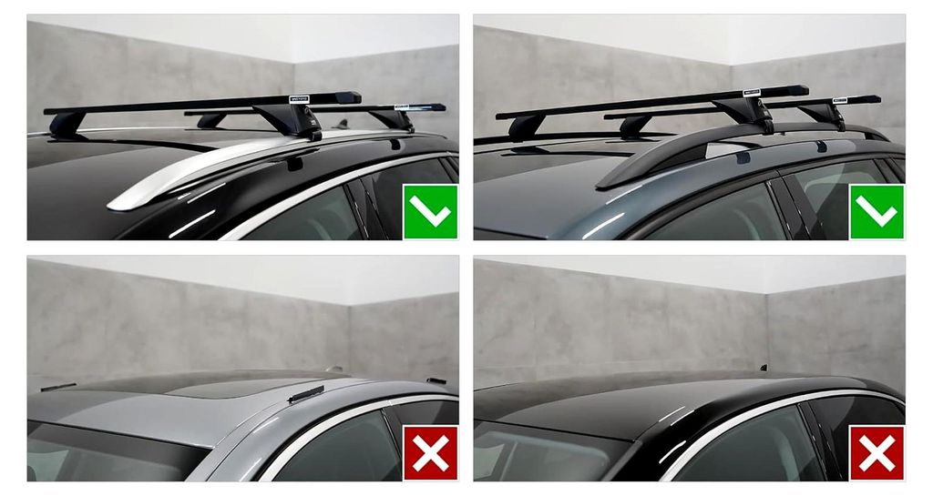 Kompletter Stahl-Dachträger Relingträger Easy Line Advanced 120 cm für Skoda Octavia IV Kombi 2019 mit geschlossener Dachreling, abschließbar, ...