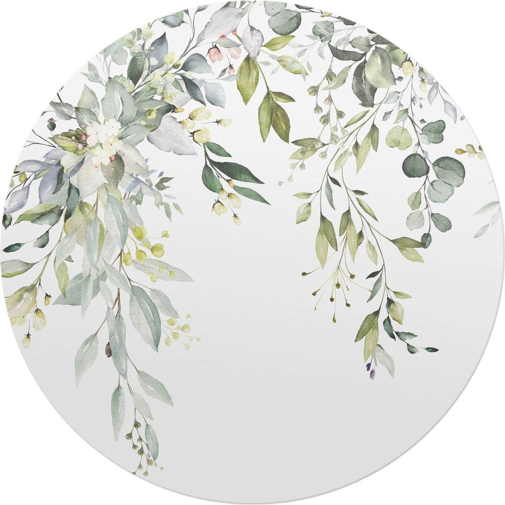 Zarte Blätter – Bodenschutzmatte – Stuhlunterlage – Bürostuhlmatte – Rutschfeste Bodenmatte – Schutzmatte für Hartboden – fi 100 cm