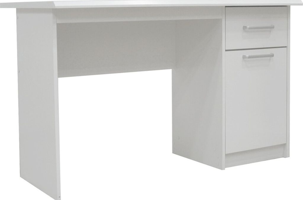 Meublorama RU-MILOU-1285-1*1C/27KG, Homeoffice, Rechteckige Form, Weiß, MDF-Platten, 1 Schublade(n), 600 mm