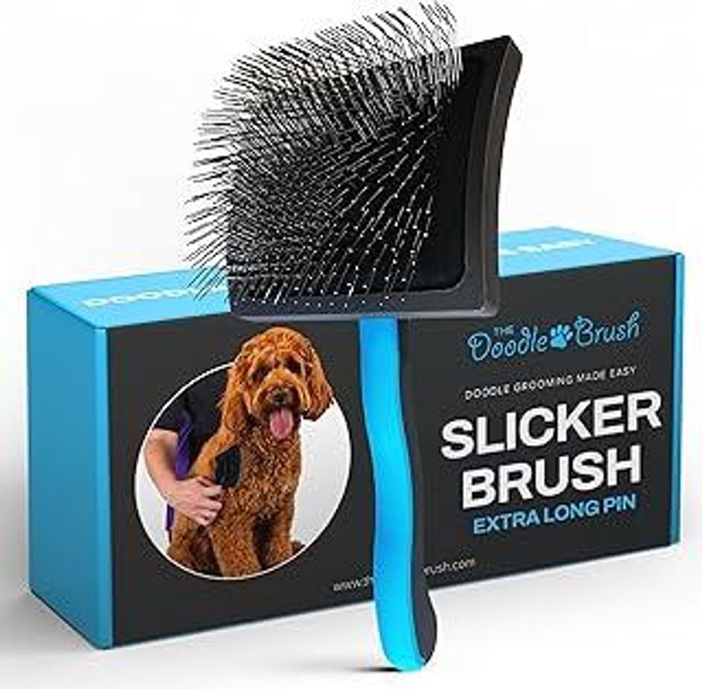 Slicker Hundebürste für Cockapoo Pudelbürste, Hundebürste für langhaarige Hunde, Hundentwirrbürste, Hundebürsten die Pflege - Extra lange Na...