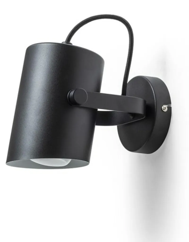 Lampe design noir mat HAREN E27 15W - Luminaire apparent robuste 230V