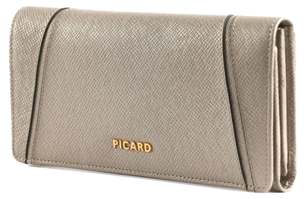 Porte-monnaie Cuir PICARD Chic Way 1 - Fini l'Encombrement Argent Taupe