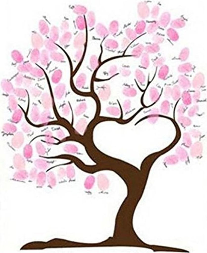 Fingerabdruck Baum Gästebuch - Hochzeits-Signaturbaum - Hochzeitsregistrierung - Alternativ zum Gästebuch