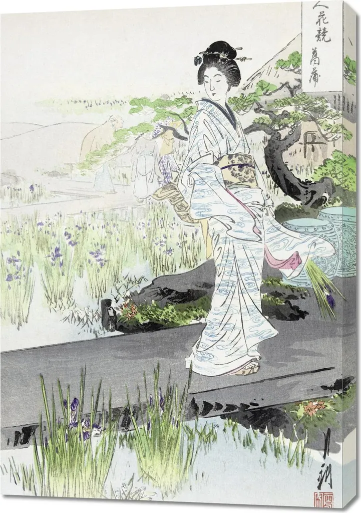 Capolavoro Orientale: Stampa Iris Garden Gekko 70x100 su Tela Canvas
