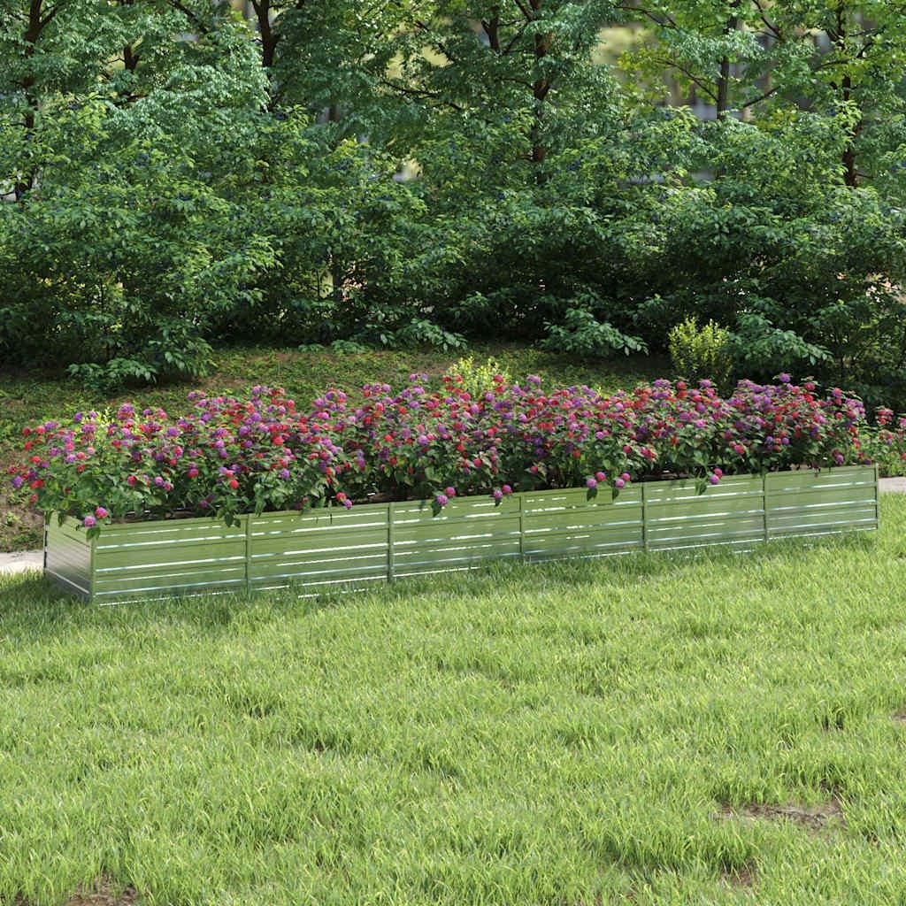 vidaXL Garten-Hochbeet, verzinkter Stahl, Silber, 480x80x45 Produktbild
