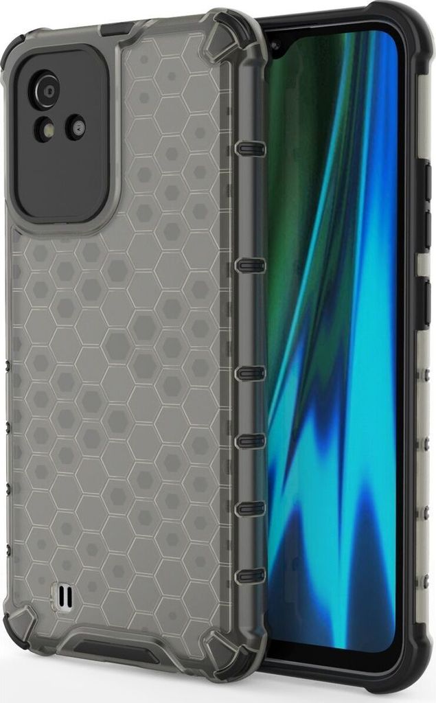 Mobigear Honeycomb Realme Narzo 50 4G Hülle Hardcase Backcover Stoßfest - Schwarz