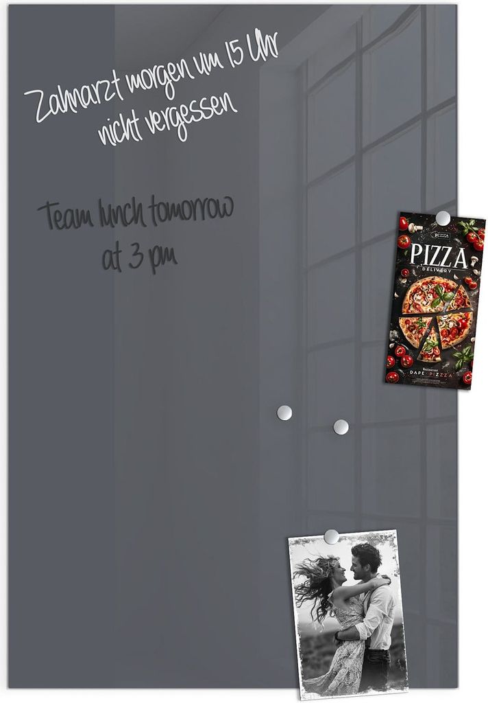 Magnettafel 40x60cm Pinnwand Whiteboard beschreibbar - Dunkelgrauer Hintergrund