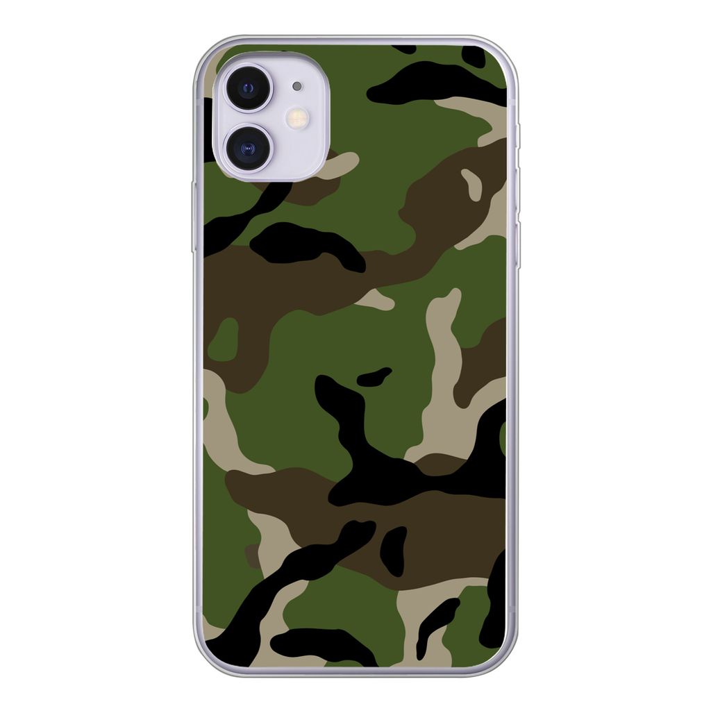 MuchoWow Handyhülle Schutzhülle Hülle für iPhone 11 Militärisches Tarnungsmuster Silikon Softcase Handy Hülle - Handytasche