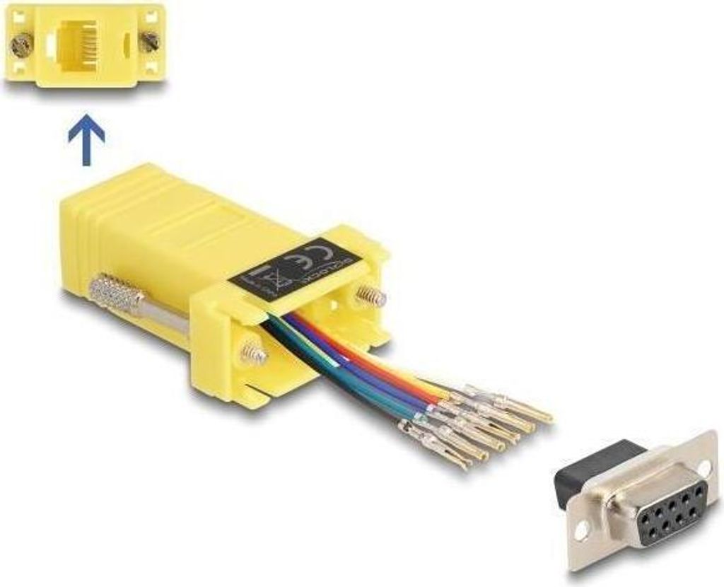 Delock - Serieller Adapter - DB-9 (W) schraubbar zu RJ-12 (M) - Gelb