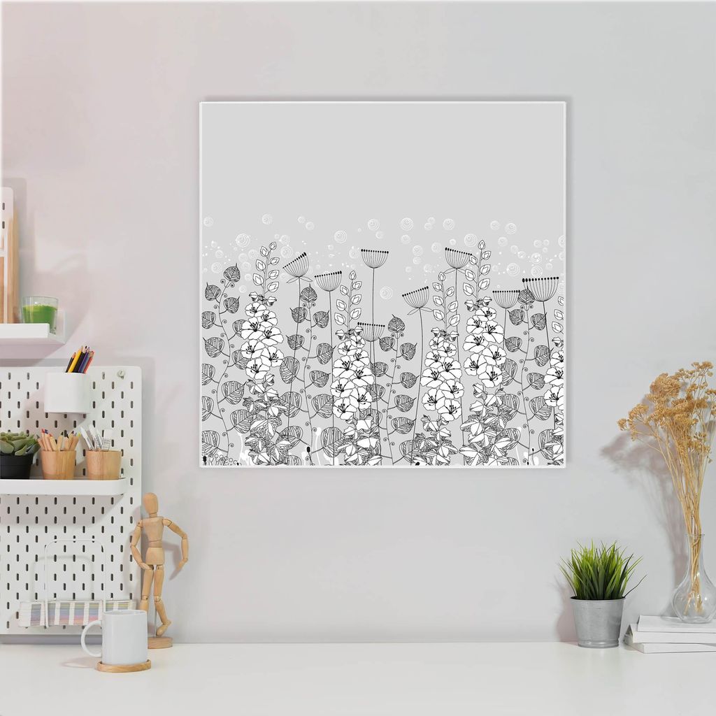 Design Stahlmagnettafel Quadratisch 50x50cm Wegesrand
