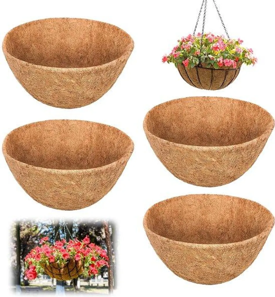 Suspensions de fleurs en coco 30 cm pour balcon et terrasse ombragée
