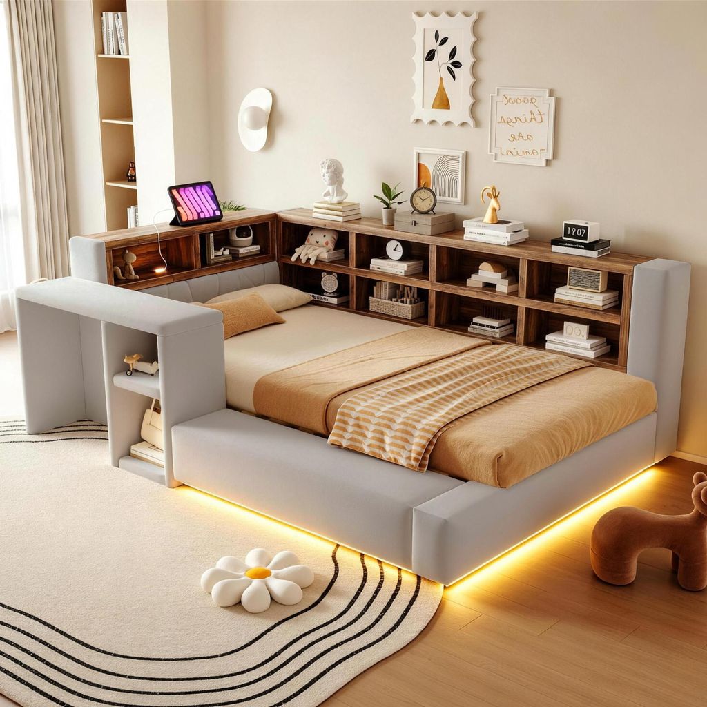 STILVORA gestoffeerd bed 90x200 cm met meerlaags Productafbeelding 