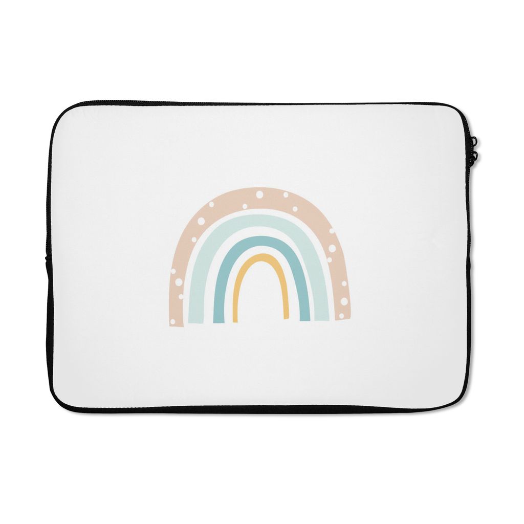 MuchoWow Laptop Hülle 13 Zoll Regenbogen - Kinder - Pastell - Tupfen - Baby Laptoptasche - Laptophülle - Sleeve - Rundumschutz