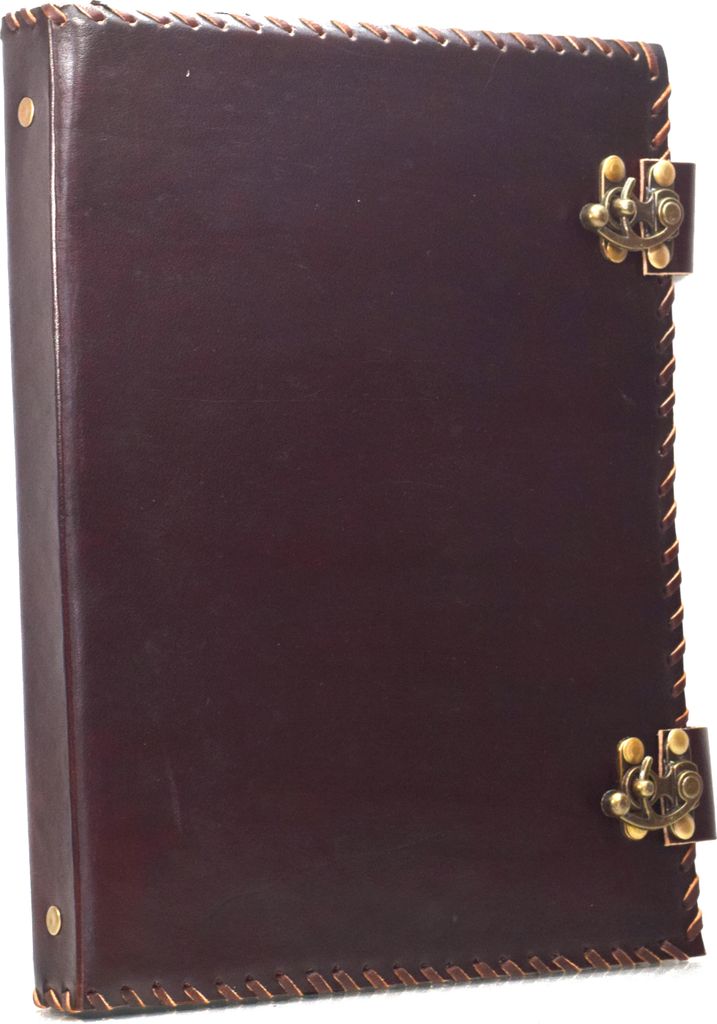 Indien Klassik Akten Ordner 4 Ringe A4 Echtes Leder Hand Ohne Design Verschlüsse