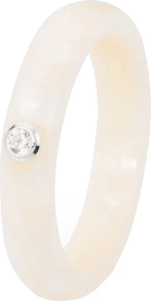 Bague Symphony Brosway Blanche G9SY01-A en Acier et Émail Haute Qualité