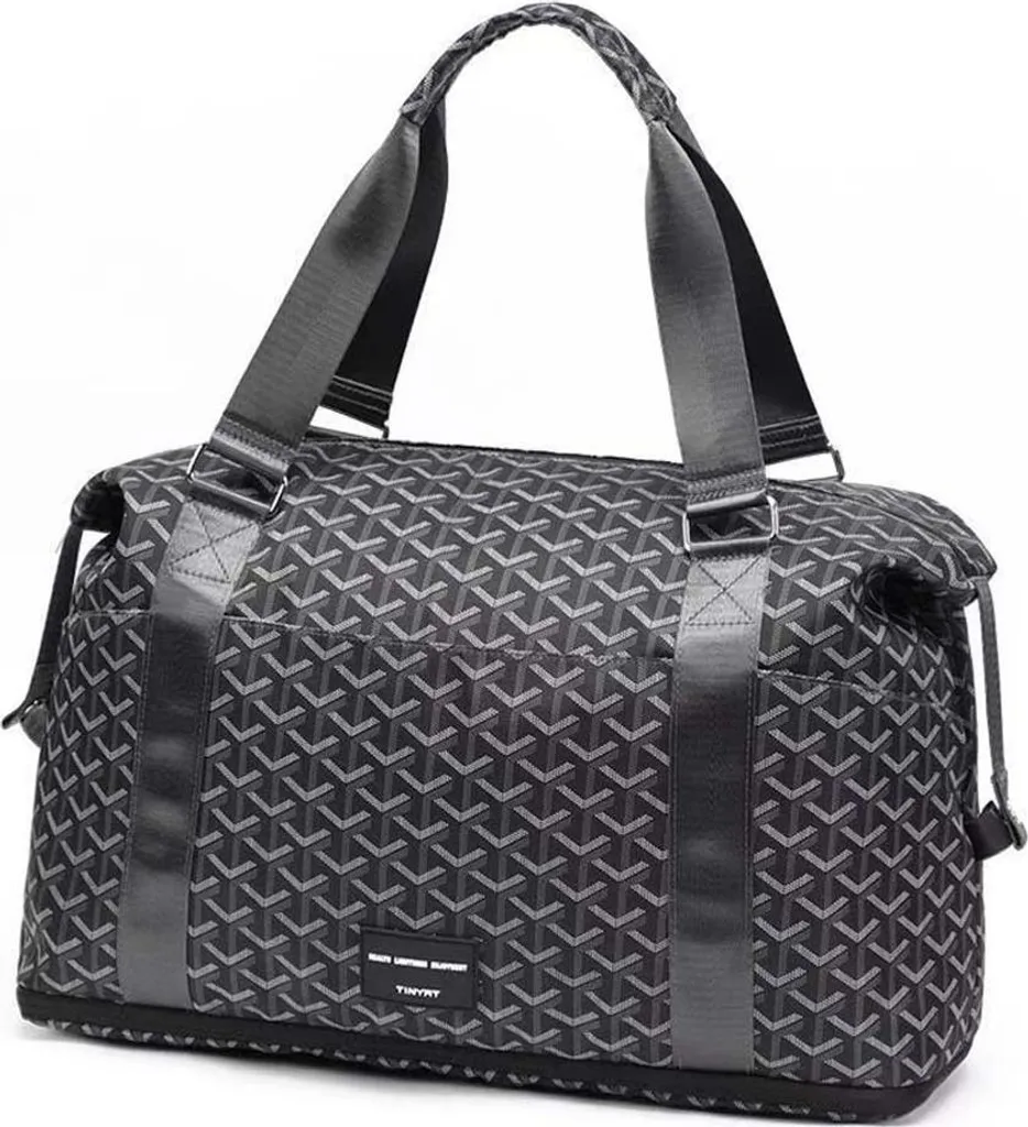 Sac de Sport Imperméable Noir avec Extension de Capacité et Format Pliable