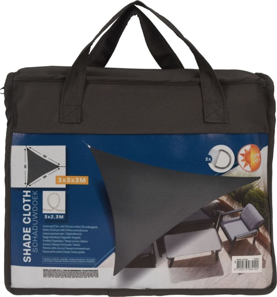Tenda da sole ProGarden 3x3x3 m Grigio Triangolare Immagine del prodotto 