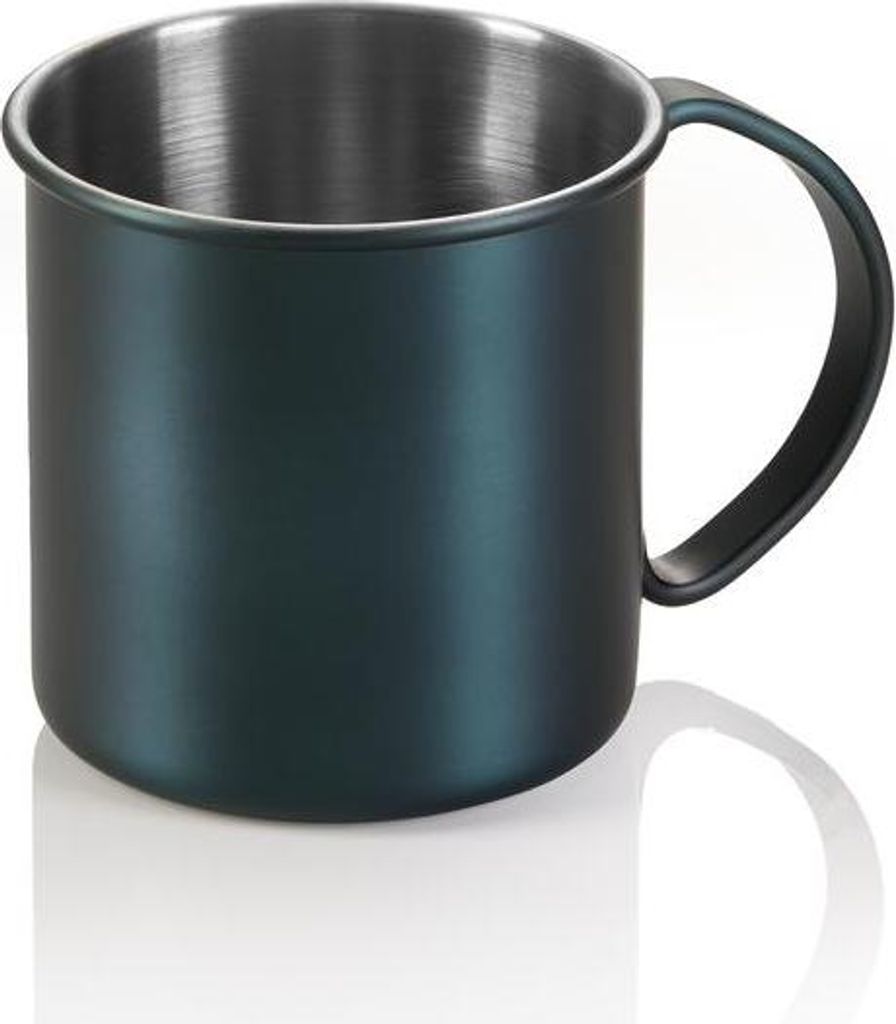 8x Moscow Mule Nocturn, 0,45 ltr., Ø 9 cm, Höhe 9 cm, blau matt - HLC, Chromnickelstahl 18/10