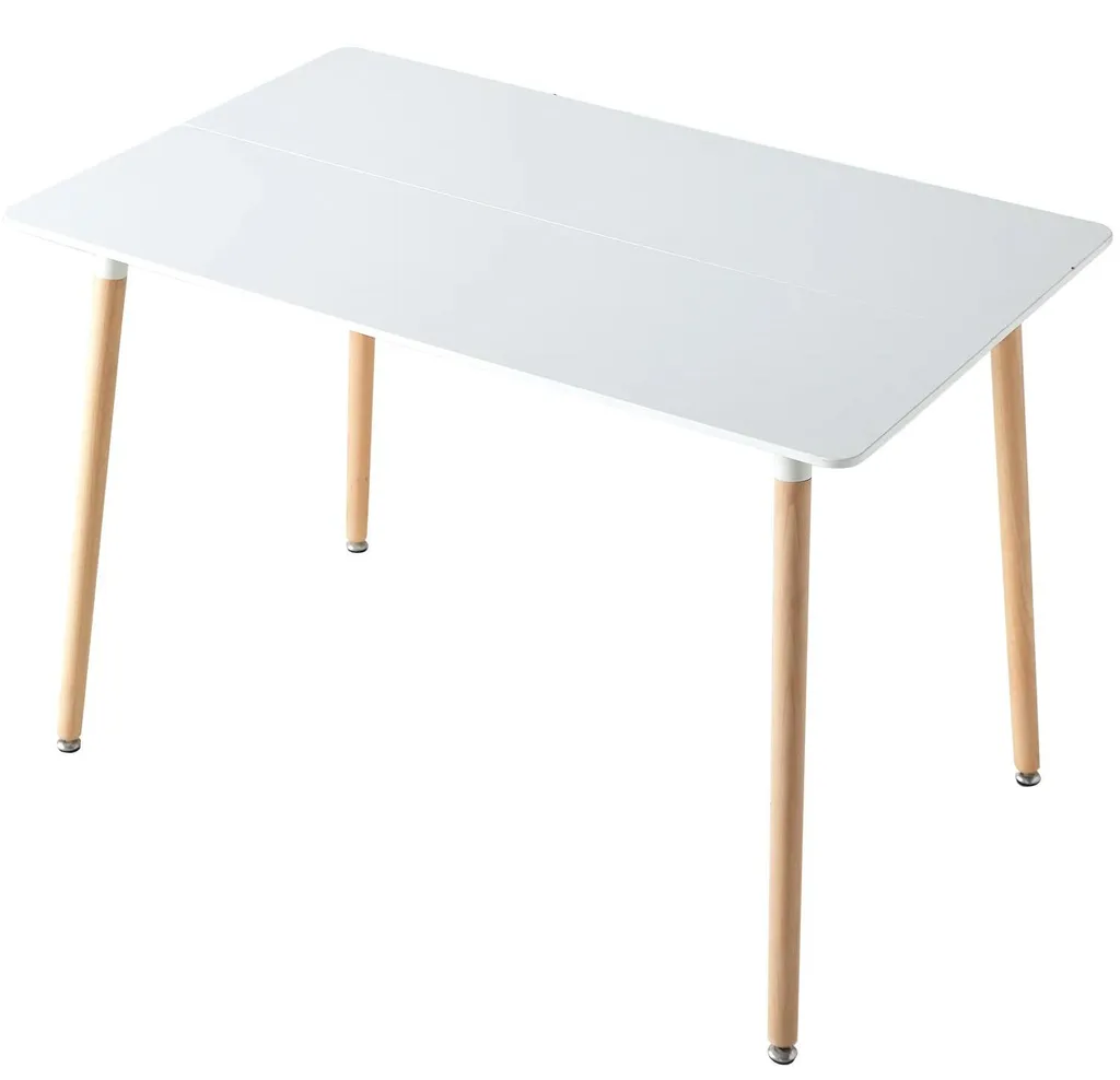 Table à Manger Design Minimaliste Rectangulaire en Blanc pour 6 Convives