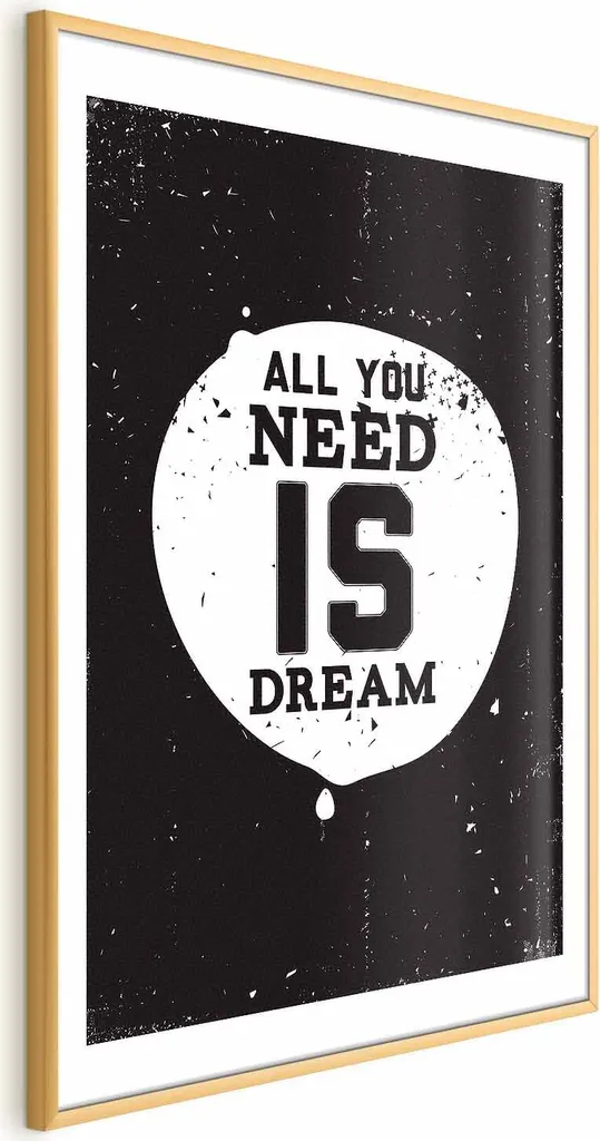Quadro All You Need 40x60 Gold Frame - Poster Design Moderno Oro