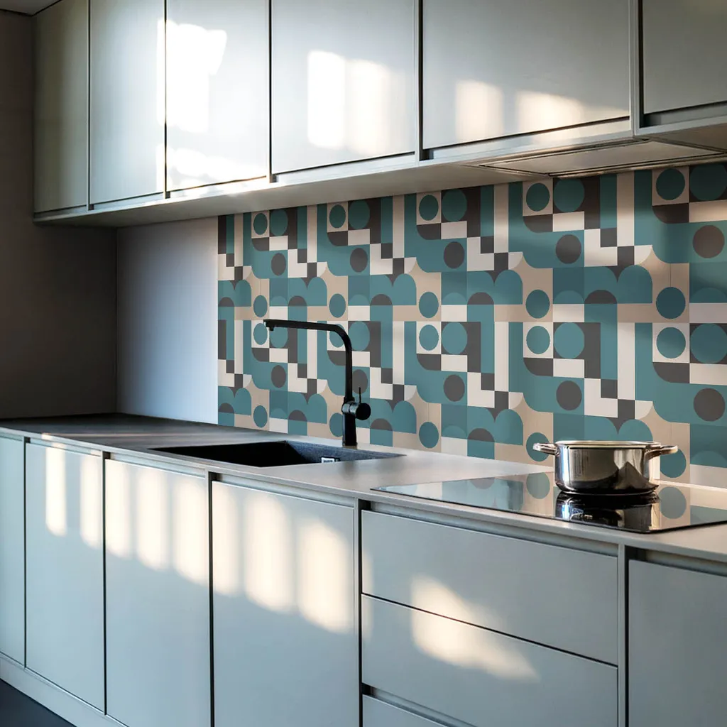Piastrelle Autoadesive 3D Astratte 30x30 PVC - 9 Pezzi Cucina e Bagno - 2