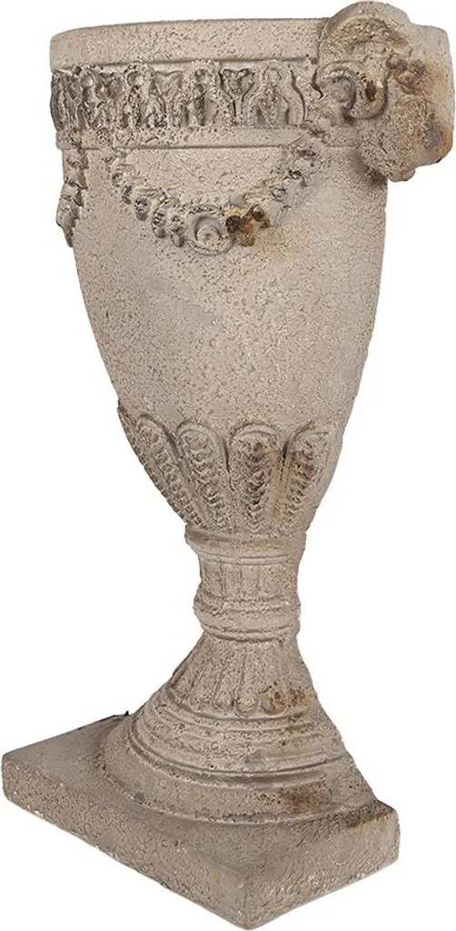 Grand cache-pot décoratif en céramique beige Clayre & Eef 44cm haut - 3