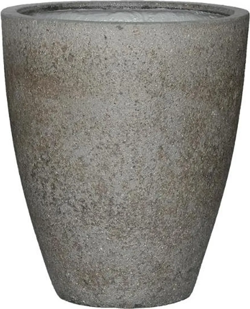 Grand pot de fleurs résistant aux intempéries aspect pierre grise 45cm