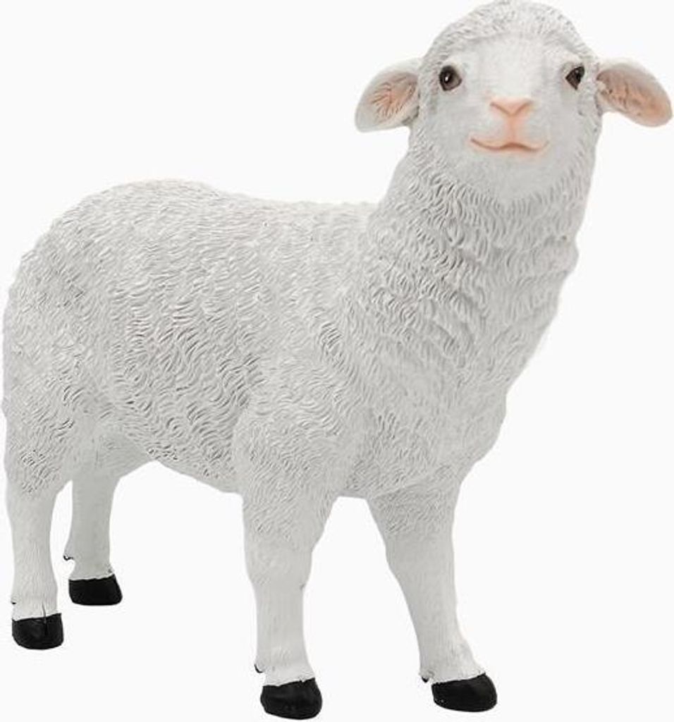 Schaf weisse Gartenfigur 37 cm x 32 cm schöne Figur für Produktbild 