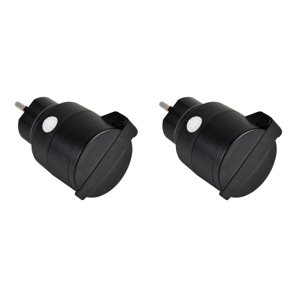 Hyrican Smart WIFI Steckdose IP44, 10A, Alexa/ Google kompatibel, schwarz, extern, 2er Pack