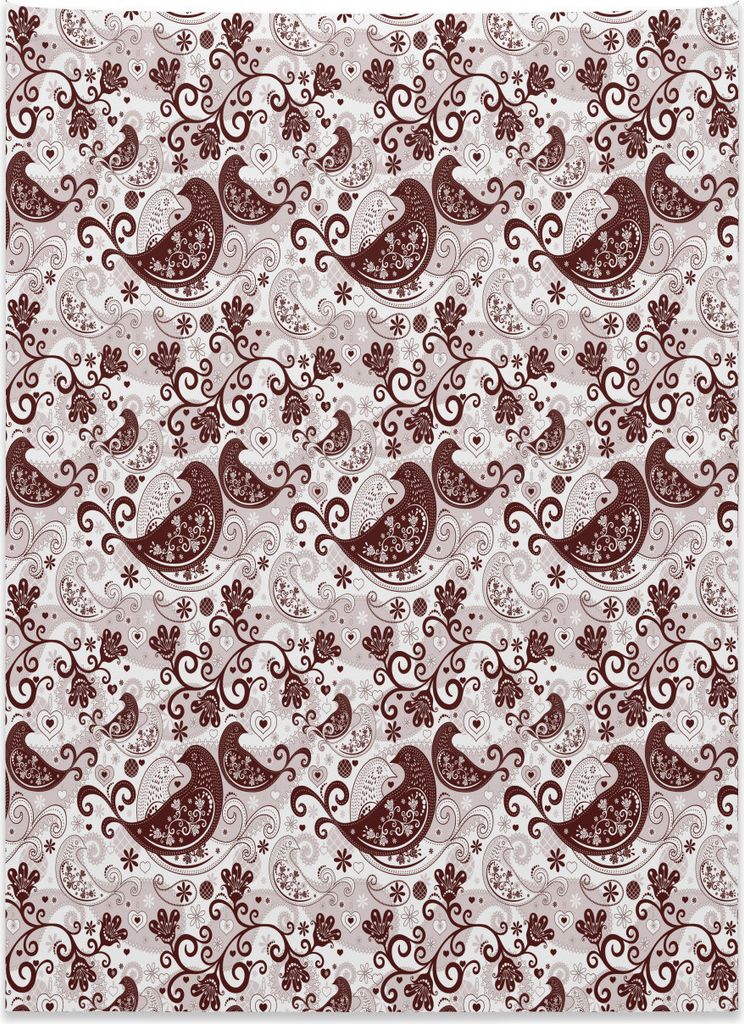 Abakuhaus Paisley Wandteppich, Orientalische Vogelfiguren aus Weiches Mikrofaser Stoff Kein Verblassen Klare Farben Waschbar, 110 x 150 cm, Kastani...