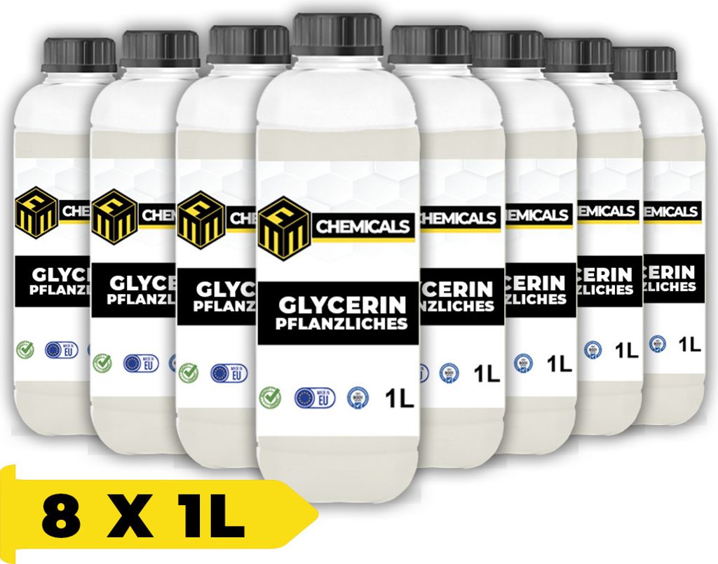 MRM CHEMICALS Pflanzliches Glycerin 99,5% 1L Rein Pharmaqualität Lebensmittelqualität Desinfektion Kosmetik, Glyzerin Glycerol Natürlich Transpa...