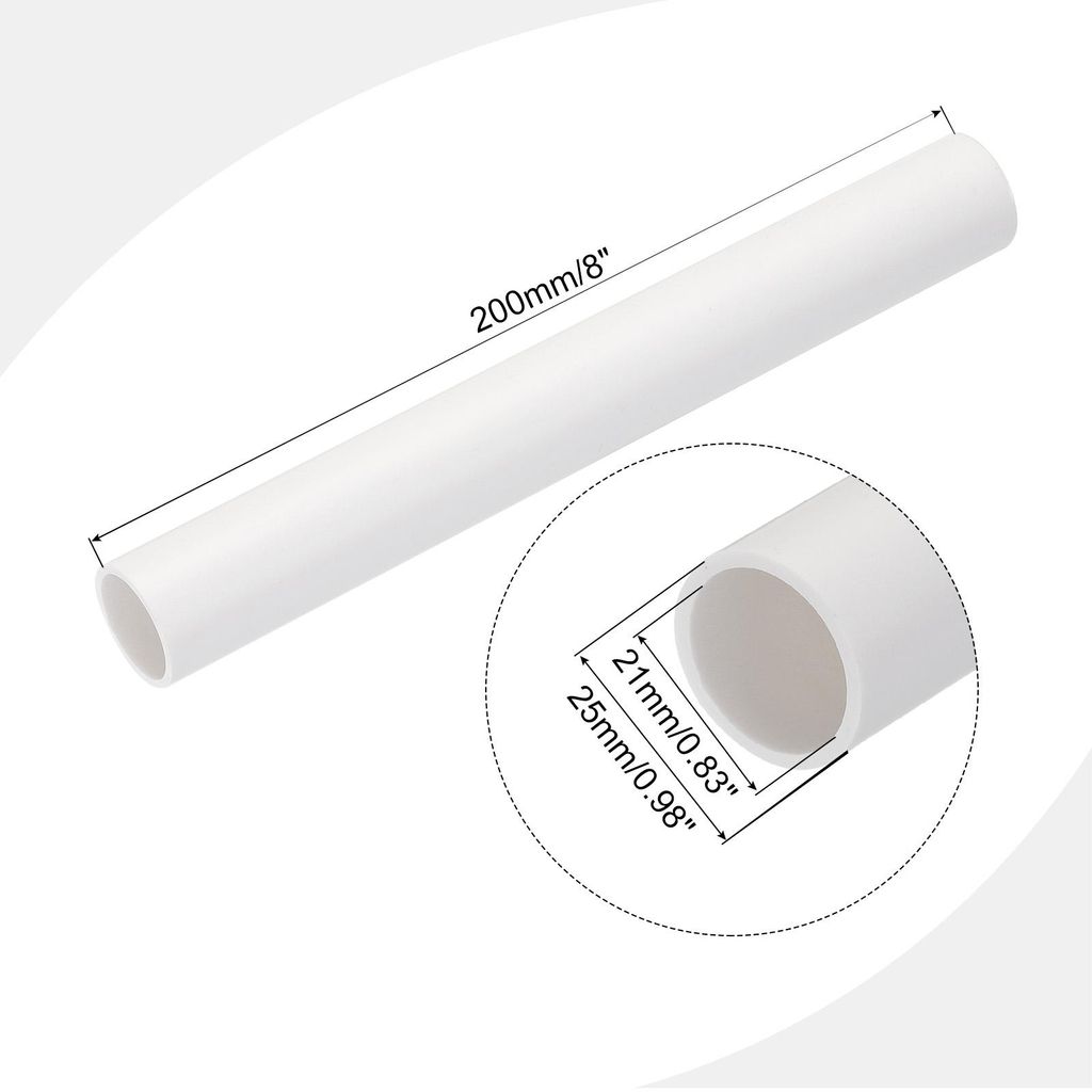 PVC Rohr, Durchmesser 21mm L?nge 200mm Rund Kunststoffrohr fš¹r Garten, Aquarium, Wasserleitung, Kabelkanal, lš¹ftungsrohr (Wei?)