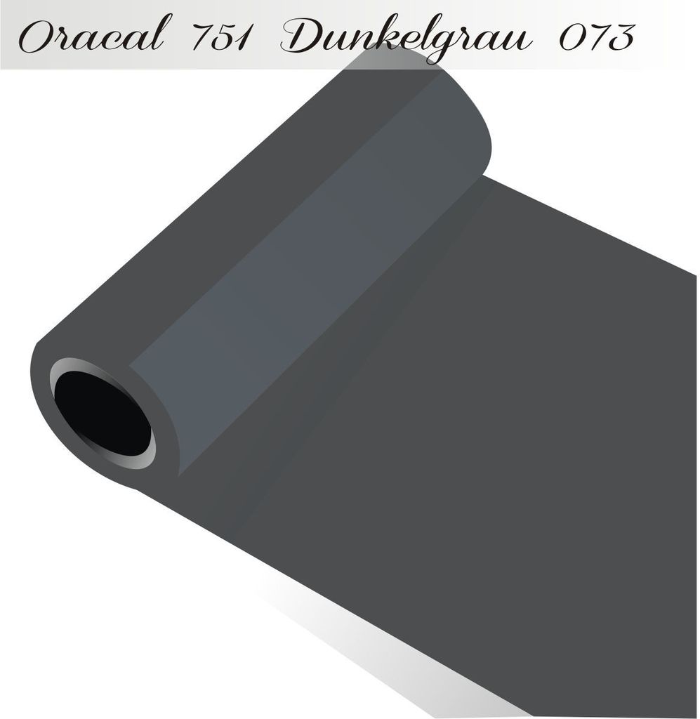 Oracal 751 - Orafol Folie 5m (Laufmeter) freie Farbwahl 118 glänzende Farben - glanz in 4 Größen, 50 cm Folienhöhe dunkelgrau - 073