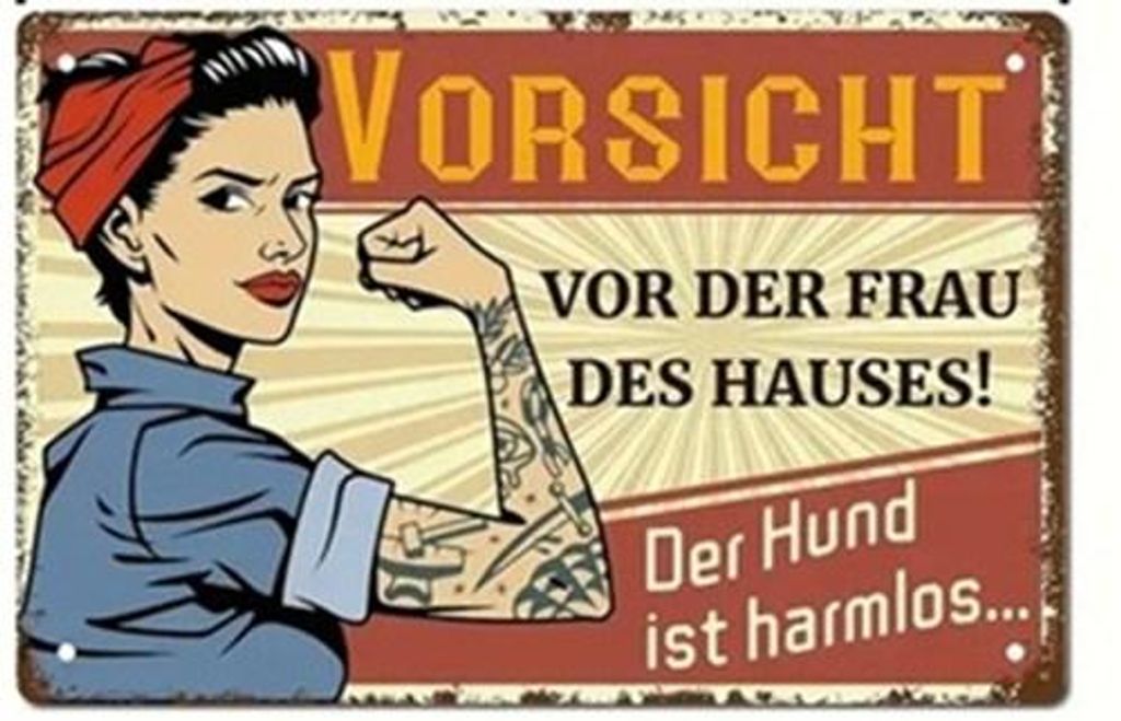 GKA Retro Blechschild mit lustigem Spruch "Vorsicht vor der Produktbild 