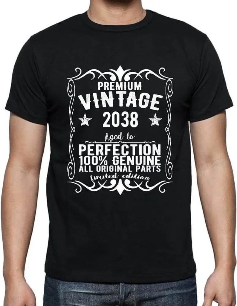 Herren Grafik T-Shirt Alle Originalteile bis zur Perfektion gealtert 2038 – All Original Parts Aged to Perfection 2038 – Öko-Verantwortlich Vi...