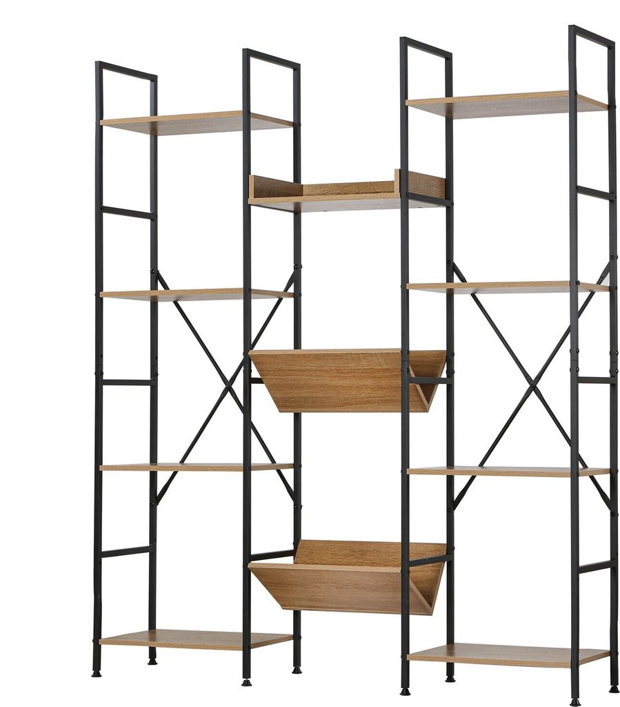 Regal 11 Ebenen Industrial-Stil - L125 x H150 cm