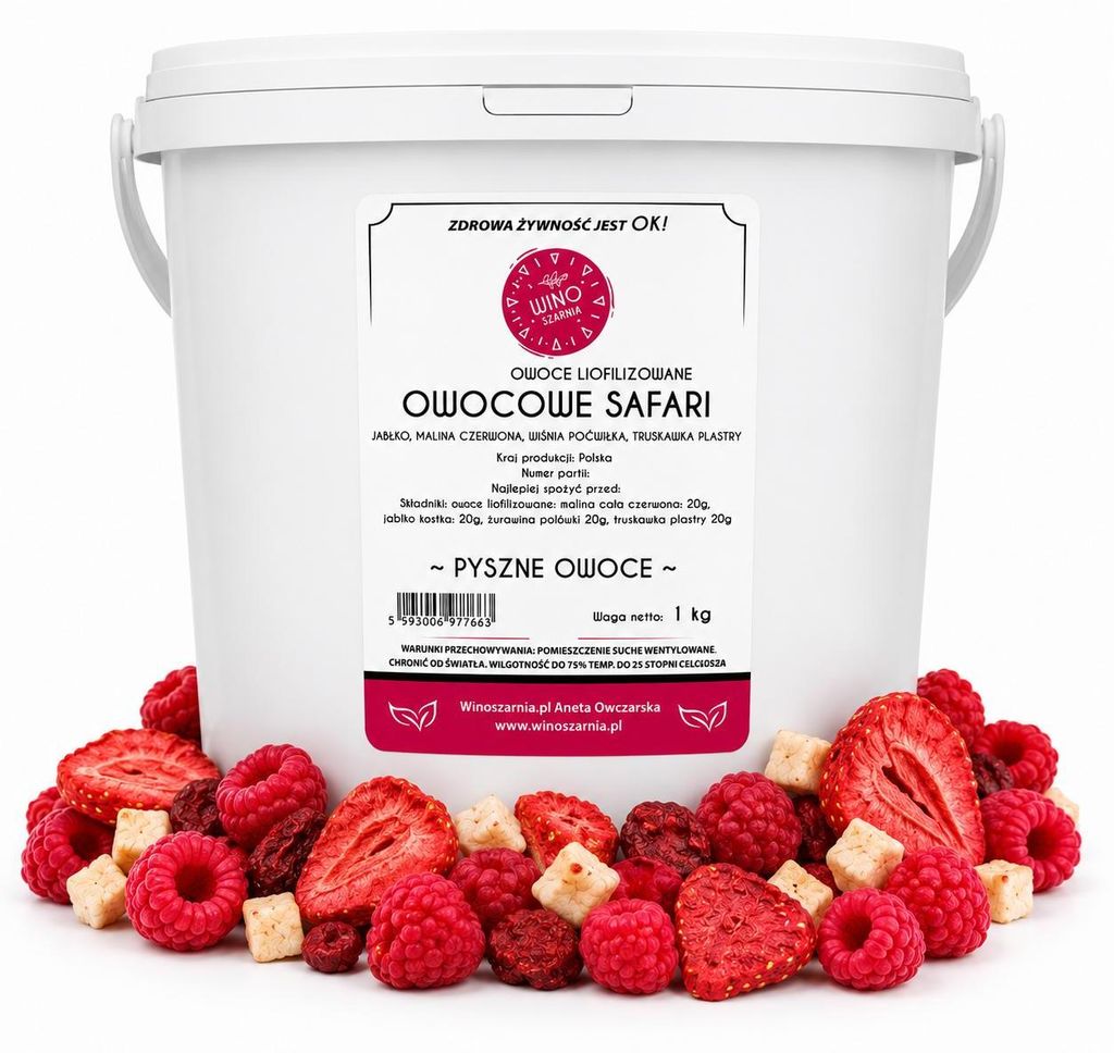 Owocowe Safari Liofilizowane mix Jabłko Malina Truskawka Zdjęcie produktu 